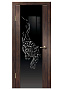 Дверь Диана ПВХ венге вертикальный стекло Гепард черное Дверная Линия