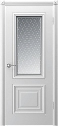 Дверь Акцент Багетные эмаль белая стекло Frant