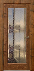 Дверь ПДО42001 Сибирь орех натуральный стекло Uberture